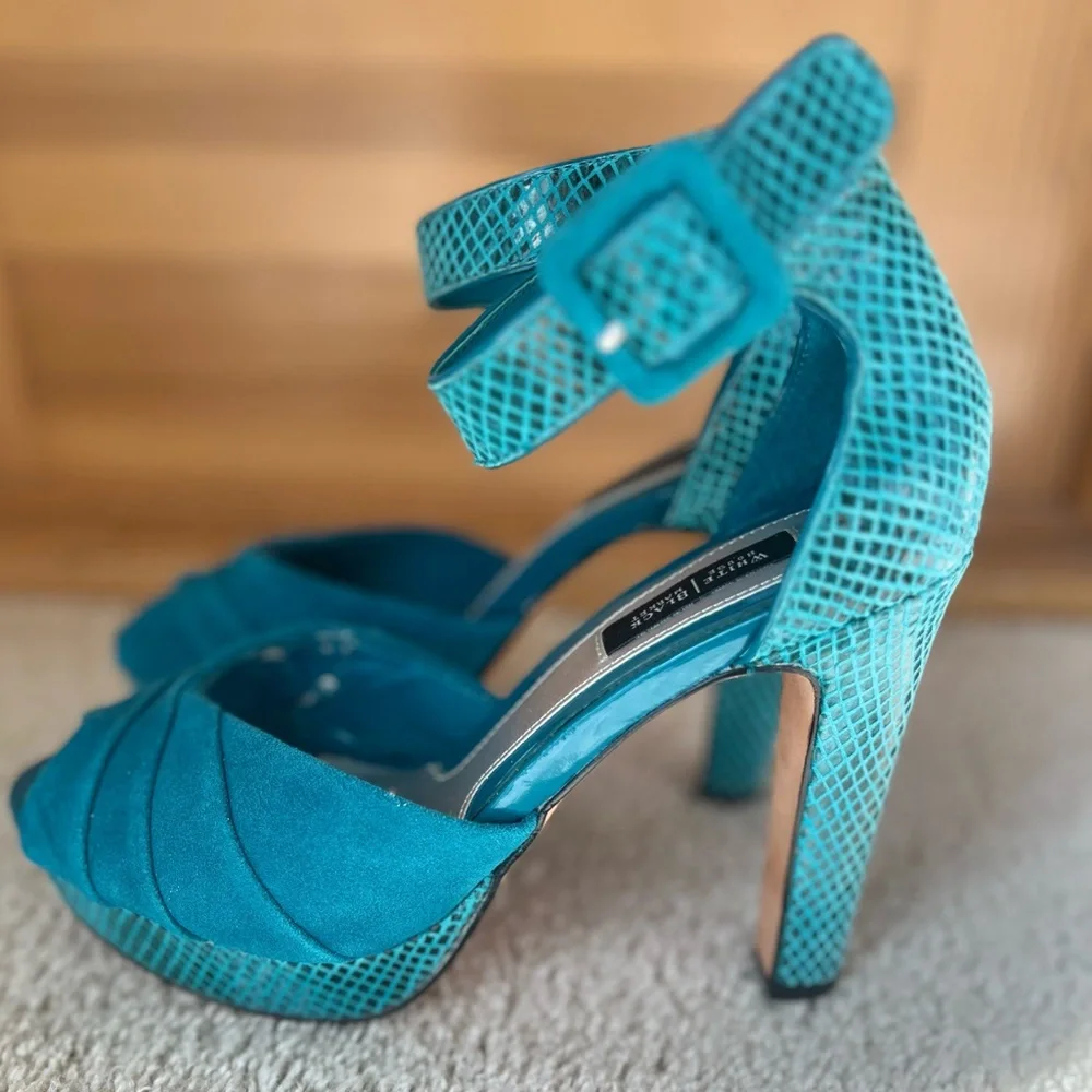 White House Black Market Teal Heels